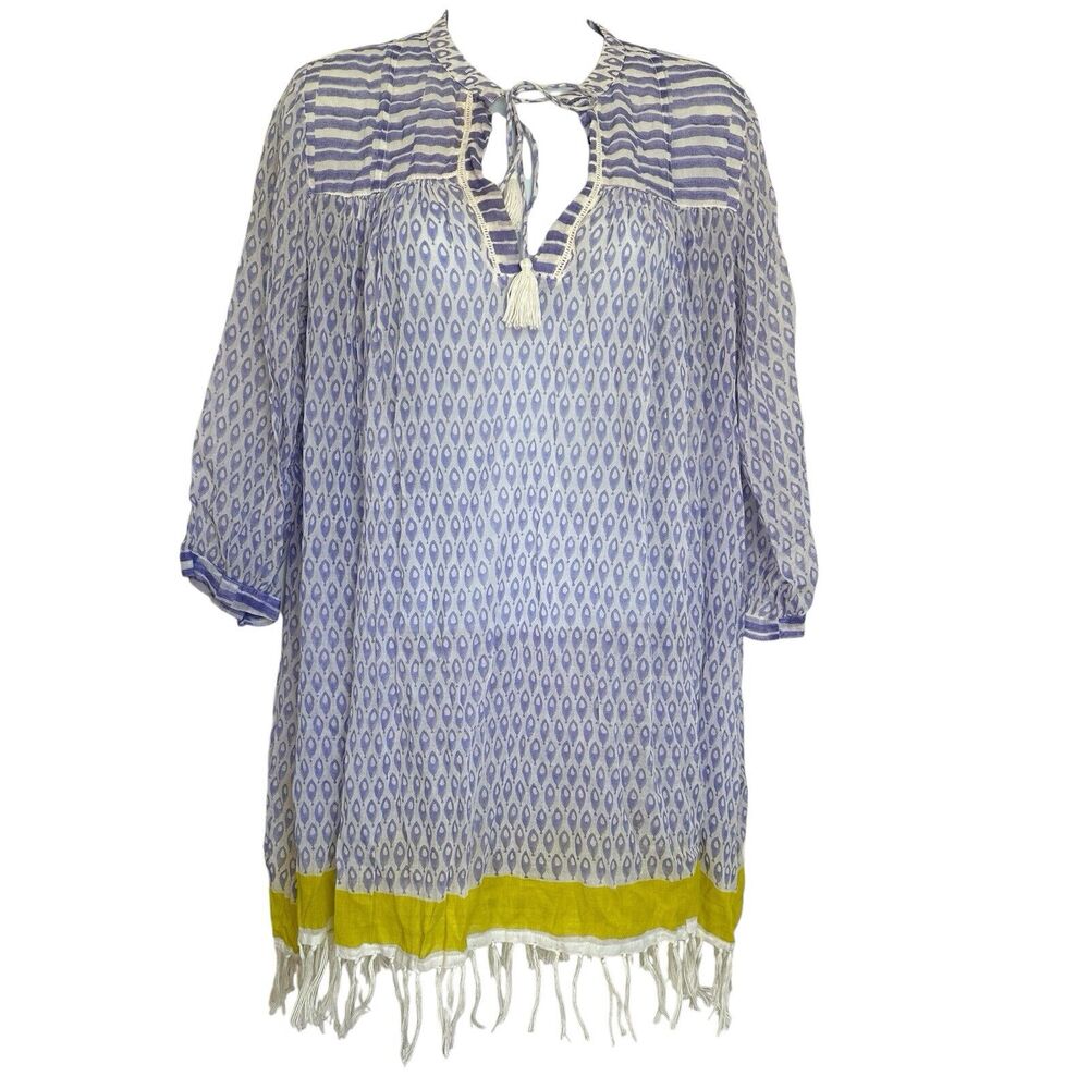 Roberta Roller Rabbit Blue Green Kurta Tunic Size… - image 1